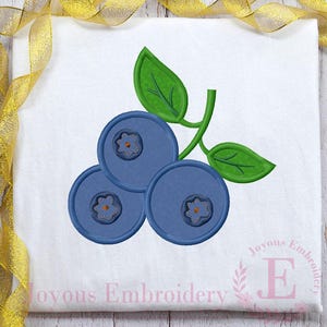 Blueberry Applique Embroidery Design-Cute Blueberry Emboidery File-Sweet Berry Embroidery Design-Summer Fruit Machine Embroidery File