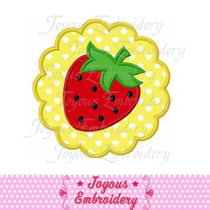 Strawberry Applique Embroidery Design,Strawberry embroidery,Circle applique design,Cute Fruit Embroidery,Machine Embroidery File