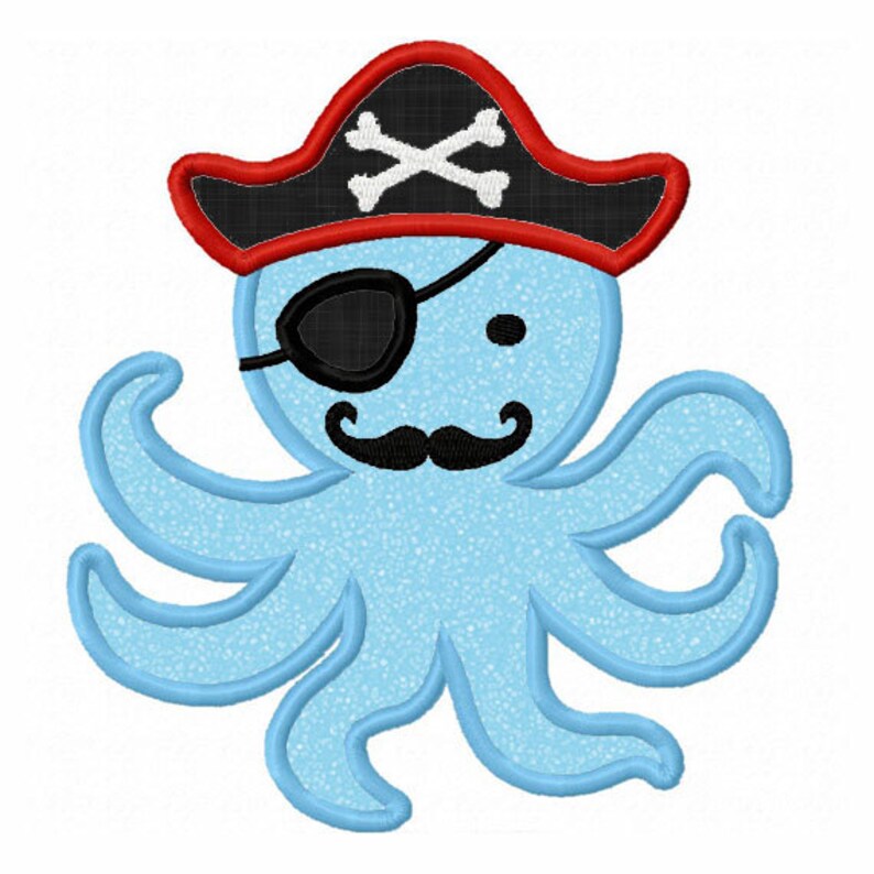 Instant download octopus pirate applique embroidery  etsy