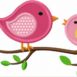 Birds on the Branch Applique Embroidery Design,Mother's day Embroidery File,Machine embroidery,Bird Embroidery design,Bird applique design