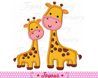 Giraffe Baby and Mom Embroidery Design,Animal Machine Embroidery File