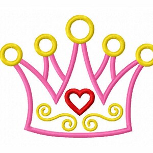 Instant Download Princess Crown Applique Machine Embroidery Design NO:1351 image 2