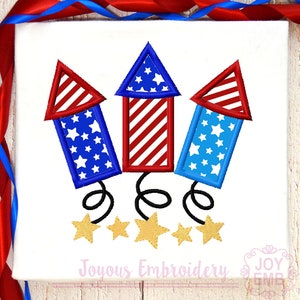 Fireworks Applique,4th Of July Applique,Firecracker applique,Fourth Of July Embroidery,Patriotic Shirt Applique,Machine Emmbroidery Design