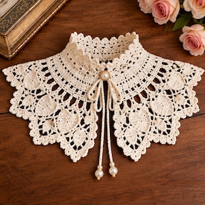 Victorian Style High Collar Crochet Pattern PDF | Vintage Lace Neck Collar | Edwardian Inspired Fashion Accessory | Handmade Gift |