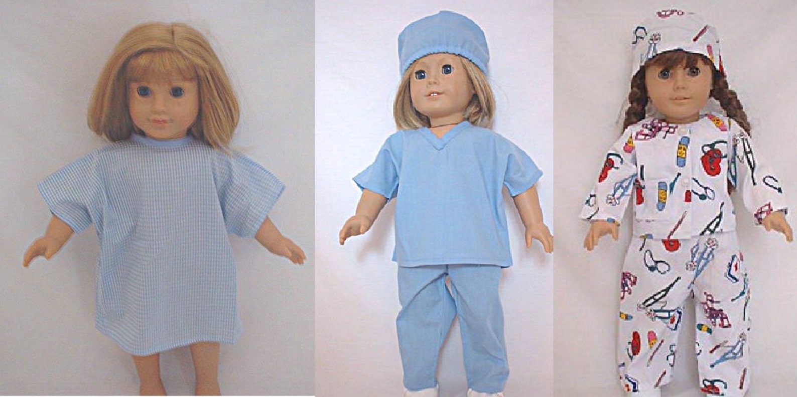 American Girl Hospital Gown Doctor and Nurse outfits clothing Etsy