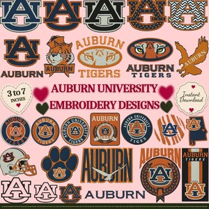 Auburn Logo Embroidery Design Bundle Auburn University Machine Embroidery Files | 5 Sizes, Instant Download for Brother Janome Tajima Files
