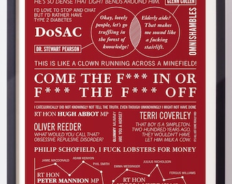 Det tjocka av det, typografiskt tryck