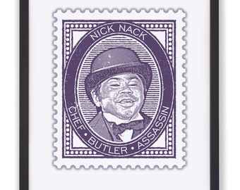 James Bond-skurkkonsttryck: Nick Nack-stämpelstil