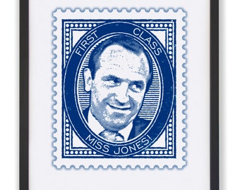 Rising Damp Rigsby Stamp Art Print: 70s Sitcom Poster