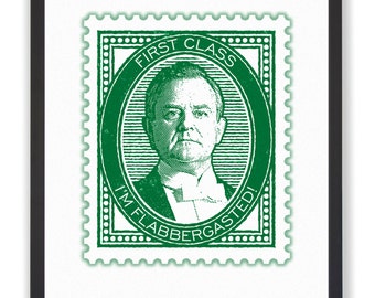 Lord Grantham Stamp Art Print: Downton Abbey Memorabilia