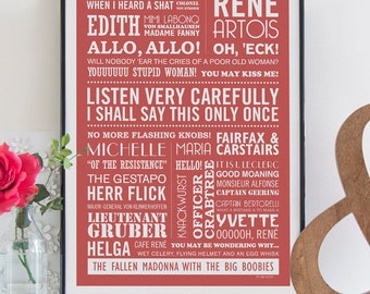 Allo Allo TV Show Print: World War II Comedy Poster