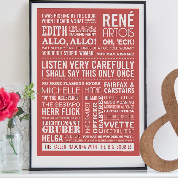 Allo Allo TV Show Print: World War II Comedy Poster