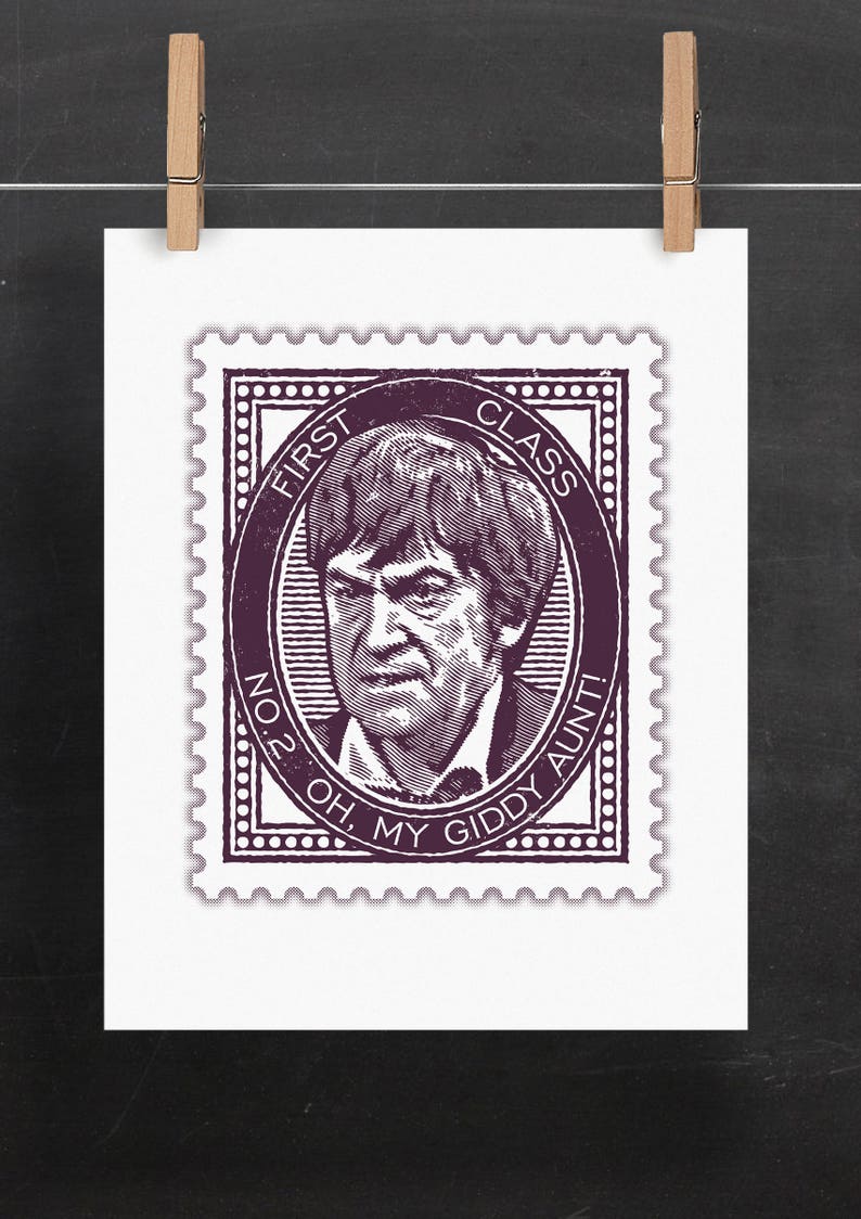 Dr Who Art Gift for Nerd Who Poster Sci-Fi Gift Doctor Who Print Patrick Troughton Poster No.2 Doctor Who Doctor Who Stamp Print