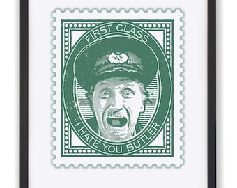 On The Buses Blakey Stamp Art Print: TV Comedy Poster