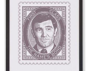 George Lazenby James Bond-stämpelkonsttryck