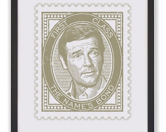 Roger Moore James Bond-stämpelkonsttryck