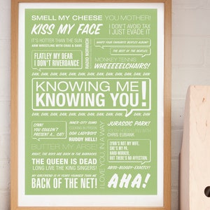 Alan Partridge Print, TV Zitat Print, typografischer Druck, weiß, dass ich dich kenne, britische Komödie. Alan Rebhuhn Geschenk