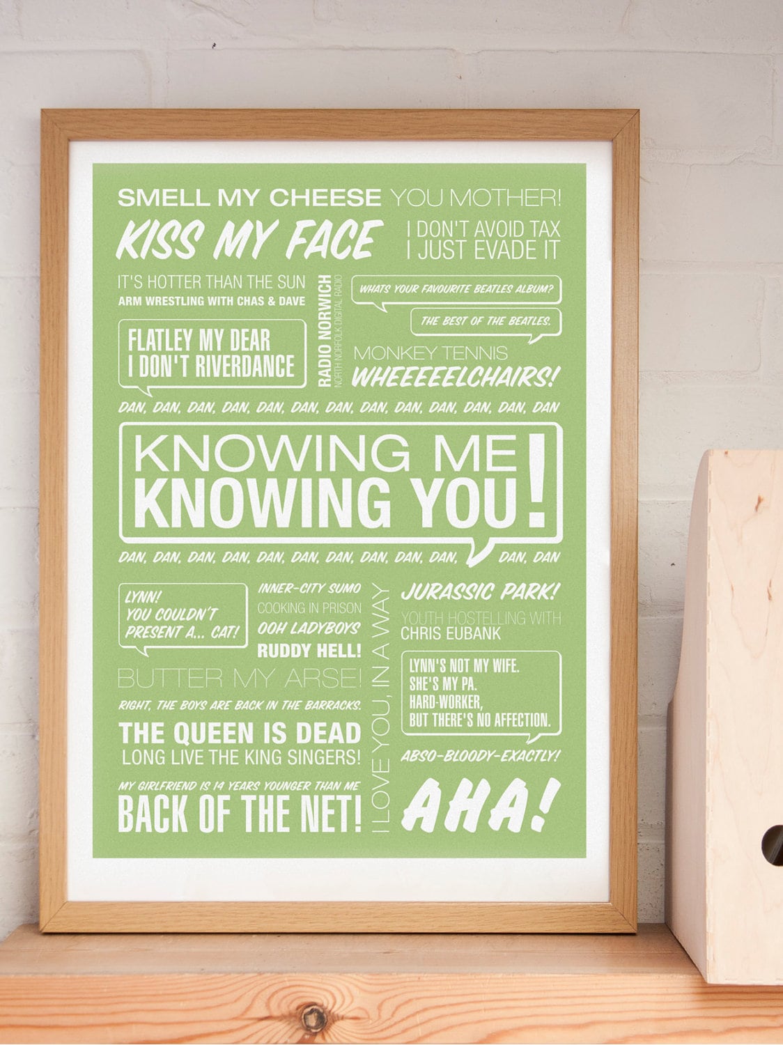 Alan Partridge Print TV Quote Print Typographic Print Etsy