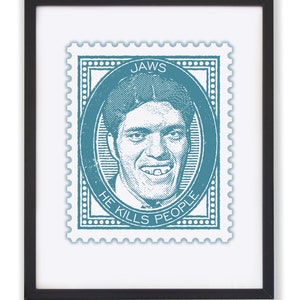 James Bond Print, Jaws Poster, Bond Baddie Poster, Bond Henchman Print, James Bond Present, James Bond Gift, 007 present, Dad gift