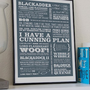Blackadder TV Quote Art Print: Cunning Plan Comedy Poster