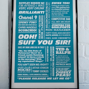 The Fast Show typografischer Druck, Suit You Sir Print, The Fast Show Poster, TV Zitat Print, Schlagwort Print, Sketch Show, Comedy Poster