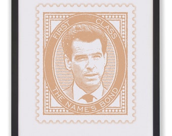 Pierce Brosnan James Bond-stämpelkonsttryck