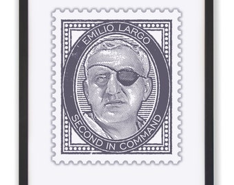 Emilio Largo Stamp Art Print: James Bond-skurkposter