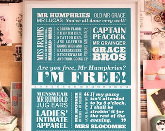 Blir du betjänad? Tryck: Grace Brothers TV-konst