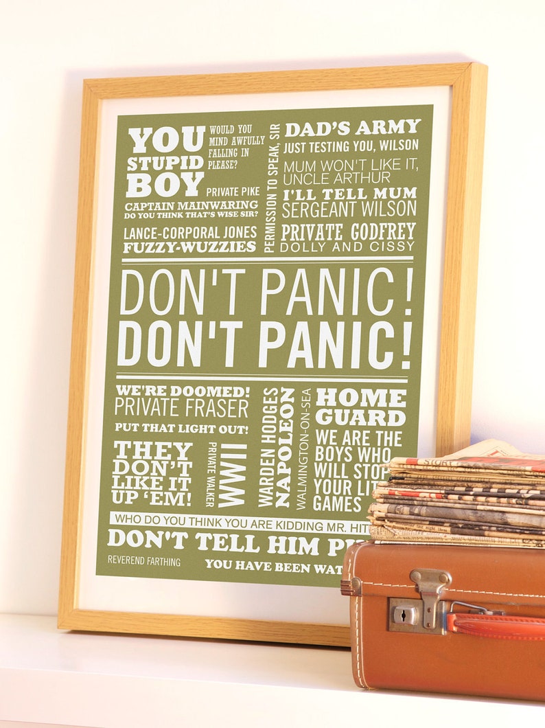 Dad's Army Print, Typographic Print, Dad's Army Poster, Dad's Army Art, Homeguard Poster, Nostalgic Print, OAP gift, Granddad Print image 1