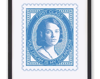 Lady Sybil Downton Abbey Stamp Art Print: Period Drama Gift
