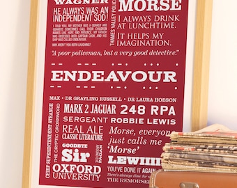 Impression d'art typographique Inspector Morse : affiche de détective