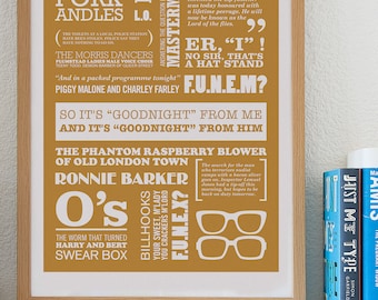 The Two Ronnies Print: British Comedy TV Typography Poster