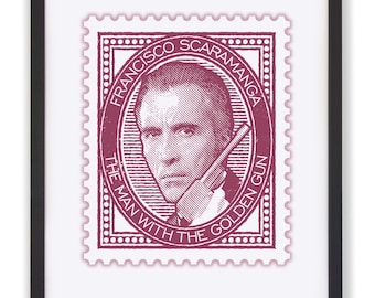 Scaramanga Stamp Art Print: James Bond-skurkposter