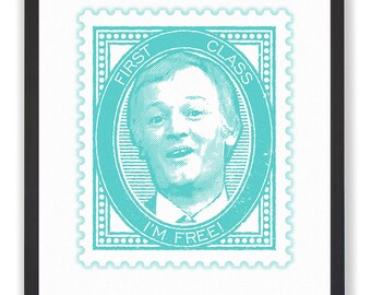 Mr Humphries 'I'm Free' Stamp Art Print - Classic Comedy