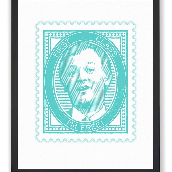 Are You Being Served? Print, Mr Humphries Art, Stamp Print, I'm Free Print, TV Quote Print, AYBS? Print, Classic Comedy, LGBT prezzie