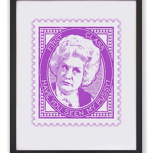 Mrs. Slocombe Stamp Art Print: Are You Being Served? British Comedy