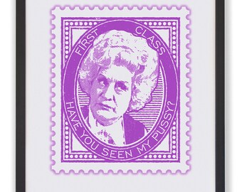 Mrs. Slocombe Stamp Art Print: Are You Being Served? British Comedy
