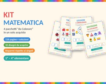 Primary Math Kit PDF, Addition, Times Tables, Clock, Division Coloring Pages, 1st-4th Grade, Printable
