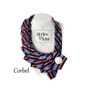 Necktie Necklace, Unique Finds, Statement Necklace, Collar, Women Fashion,Refashioned Clothing, Collar Necklace,Necktie Scarf,Spring Trends