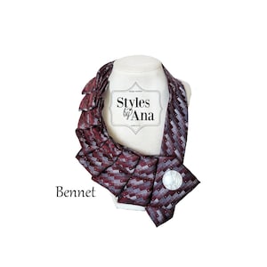 Necktie Necklace,Unique Scarves,Statement Necklace,Unique Clothing,Dress Collar,Repurposed Clothing, Collar Pins,Necktie Scarf,Holiday Gifts