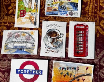 Together Together Tour Mini Print London Collection | Watercolour Prints