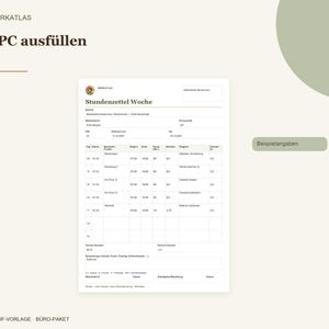 Modèle de feuille de temps PDF (à remplir) | Semaine + Mois pour les chantiers et les corps de métiers | Feuille de temps A4 imprimable image 4