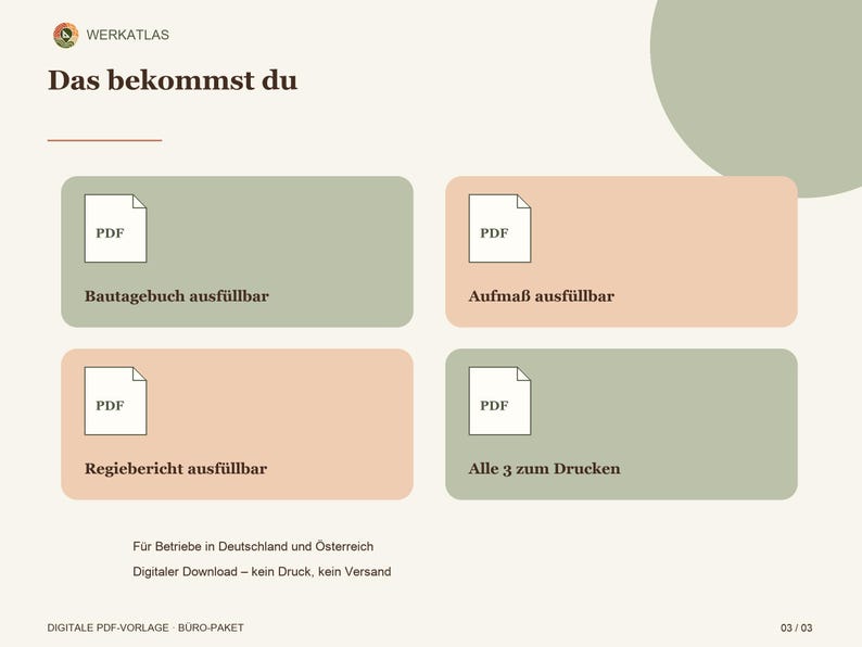 Ensemble de formulaires de chantier : Journal de chantier, Registre des mesures, Rapport de chantier | PDF remplissable + Version imprimable A4 | Modèles pour les professionnels du bâtiment image 3