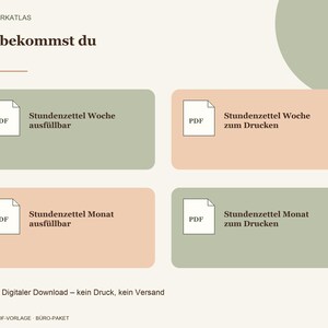 Modèle de feuille de temps PDF (à remplir) | Semaine + Mois pour les chantiers et les corps de métiers | Feuille de temps A4 imprimable image 5