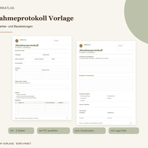 Szablon protokołu odbioru (PDF, do wypełnienia) | Odbiór robót budowlanych dla fachowców i usług budowlanych | Lista usterek w formacie A4 z polem na logo zdjęcie 1