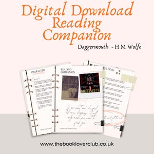 Pode incluir: Um guia de leitura em download digital para o livro Daggermouth de H M Wolfe. As páginas apresentam perguntas de análise de personagens, seções de leitura com uma imagem da capa do livro e perguntas de construção de mundo com clipes.