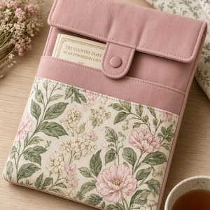 Book Sleeve Sewing Pattern (4 Sizes) - PDF Digital Download, Padded Tablet Cover, Kindle & Journal Pouch Sewing Tutorial