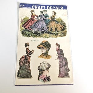Vintage Meyercord Decals Victorian Ladies Gilded Age New Old Stock 1970s
