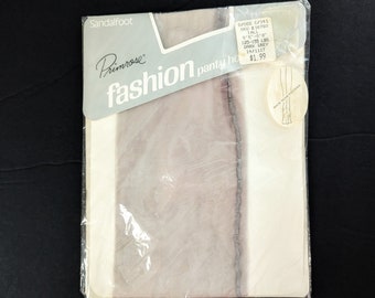 Vintage Strumpfhose Sandelfuß Strumpfhose Grau Mit Rücknaht Groß Groß Primrose Fashion New Old Stock Grau 1970er Jahre
