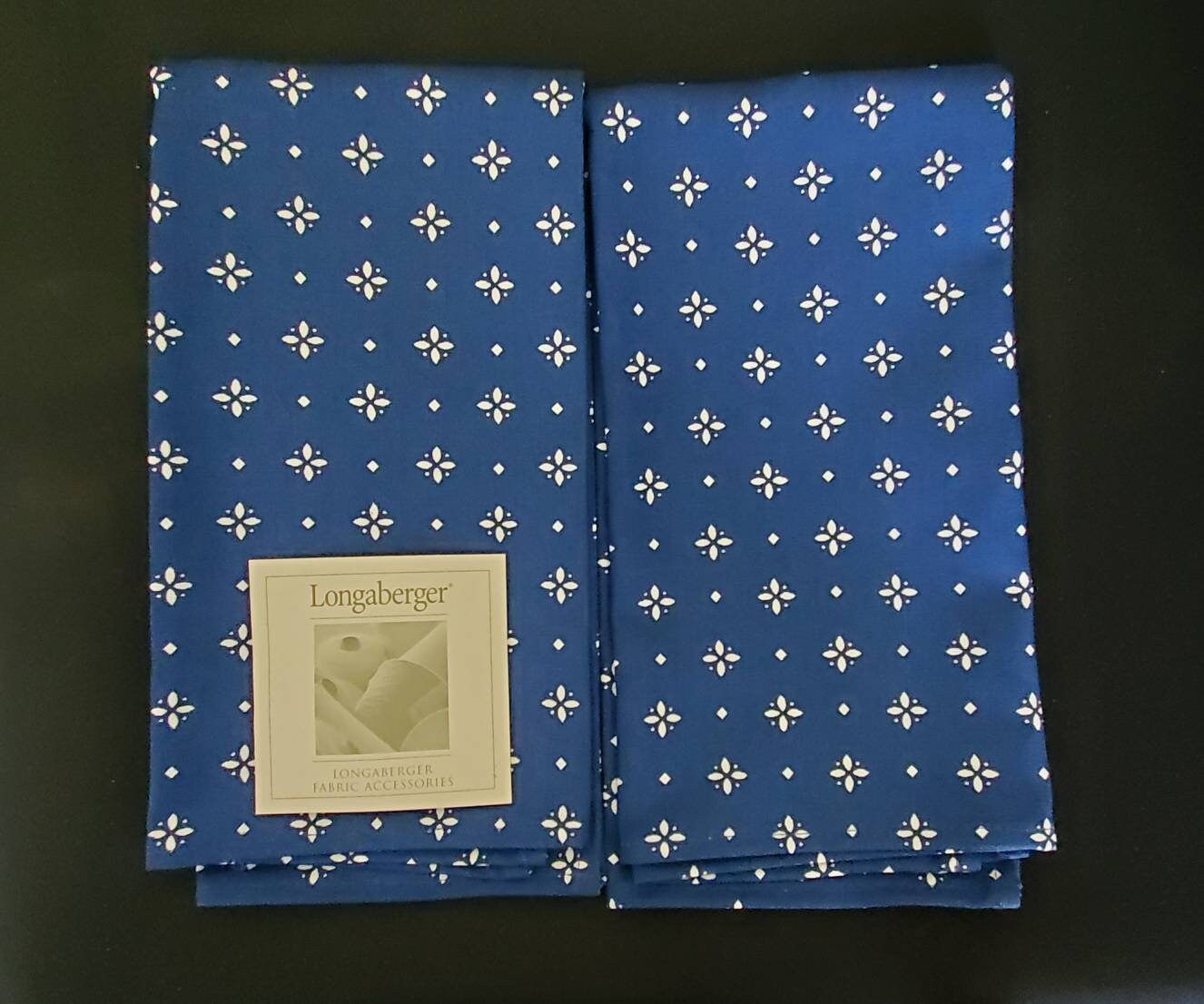 New Longaberger Fabric Napkins Blue & White Woven Traditions Etsy